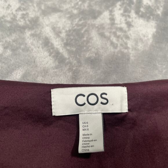 COS Dress 6 Puff Sleeve Midi Prairie Cottage Milkmaid Witchy Goth Flowy Pleated - Picture 3 of 16